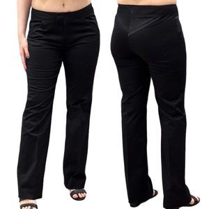 Mieka Mid-Rise Straight Leg Satin Waist Detail Trouser Pants in Black Size 10